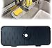 Protection anti-éclaboussures pour robinet de cuisine, poignée de robinet en silicone, compatible avec la plupart des robinets, tapis de protection pour robinet de salle de bain(noir)