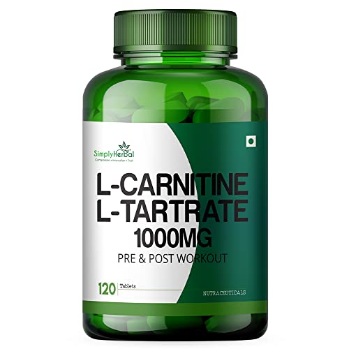 Simply Herbal L-Carnitine with L-Tartrate Tablets 120 Tablets