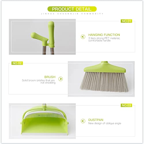 Xifando Extendable Long Handle Broom And Dustpan Set, Stainless Lightweight Upright Standing Broom And Dustpan Combo For Kitchen Lobby Office Living Room Household Indoor Or Outside (White) #TOP5