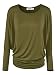 Lock and Love LL WT826 Womens Batwing Long Sleeve Top XXL Olive