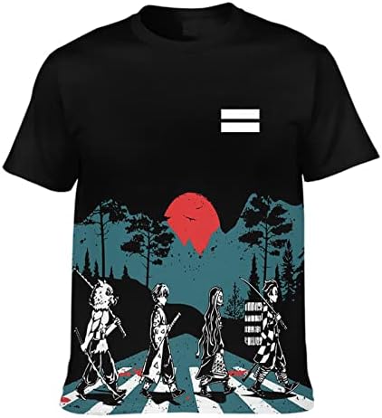 LIXBDHN Unisex Anime Shirt Athletic Tops Mens Cartoon Tee Shirts
