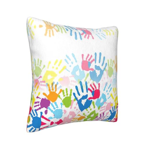 Housse de coussin en velours côtelé imprimé main pour grand canapé chic - 3