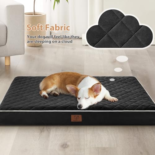 Image of WNPETHOME Orthopedic XL Dog Beds Large Sized Dog, Waterproof Extra Large Dogs Bed with Removable Washable Cover, Multi-Needle Quilting Dogs Crate Bed