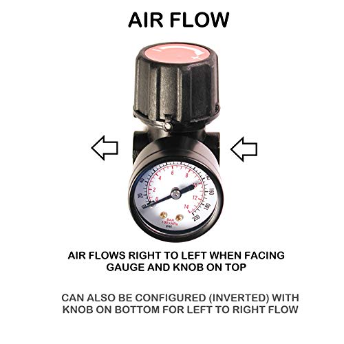 Primefit Cr1401G Replacement Air Regulator With Steel-Protected Gauge, 1/4" Npt #TOP3