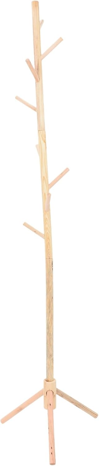 Alasum Detachable Stand Clothes Rack Triangular Solid Wood Coat Rack with Hat Holder, Oak White Finish, Freestanding Entryway Organizer for Living Room and Bedroom