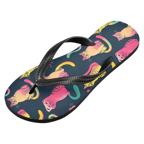 Burbuja Playful Cats Flip Flops for Women Men, Soft Thong Sandals Rubber Slippers for Pool Beach Essentials2