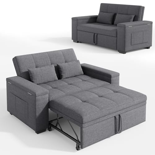 Xbro Canapé Lit Convertible 2 Places 156 Cm, Sofa avec Rangement Et Dossier Réglable 3 Positions, Canapé Compact pour Salon Studio Petit Espace, 156 x 74 x 84 cm...