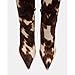 DOEYG Brown Cow Print Knee High Boots for Women Animal Pointed Toe Heeled Stiletto Boots Dressy Fashion Tall Boot with Side Zipper