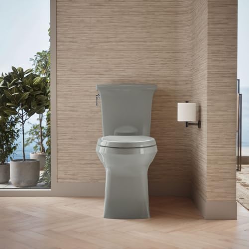 KOHLER 4144-95 Corbelle Comfort Height elongated toilet bowl with skirted trapway, Ice Grey