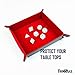 FanRoll Fold Up Velvet Dice Tray w/PU Leather Backing: Red, Role Playing Game Dice Accessories for Dungeons and Dragons