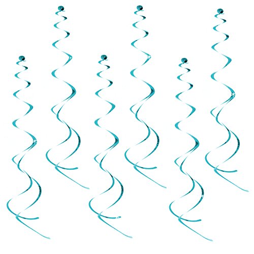 Oblique Unique® Deckenhänger 6 Stück Spiral Girlanden - Farbe wählbar (Türkis)