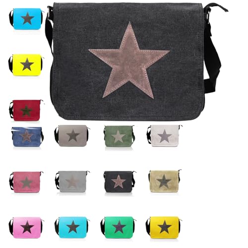 Glamexx24 Tasche Handtaschen Schultertasche Umhängetasche mit Stern Muster Tragetasche Laptoptasche Messenger Bag Herren für Arbeit Freizeit oder Schule