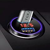 YGKJ Cargador de Coche, Quick Charge 3.0+2.4A 30W Carga Rapida Doble Puertos USB Adaptador Automóvil Cargador Metal Móvil de Coche para Teléfonos y Tabletas, iPhone, Samsung, LG, Huawei y más (Negro)