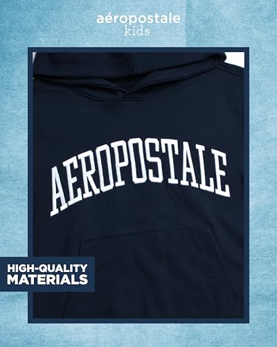 AEROPOSTALE Boys' Sweatshirt - Cozy Soft Cotton Blend Fleece Casual Pullover Graphic Hoodies for Boys (Sizes: 4-12)3