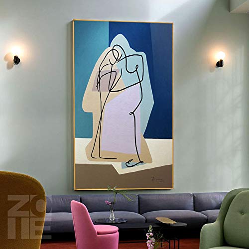 Toile peinture abstraite géométrique 35x50 cm pour salon
