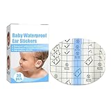 LUCKDANO 30 Stück Wasserdichte Baby-Ohrklappen, Weiche PU-Gehörschutzabdeckung für Schwimmen und Wassersport, Einweg-Ohraufkleber für die Babyparty