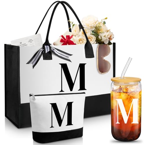 Aliceset 3 Pcs Initial Monogram Gift Set for Women, Letter M
