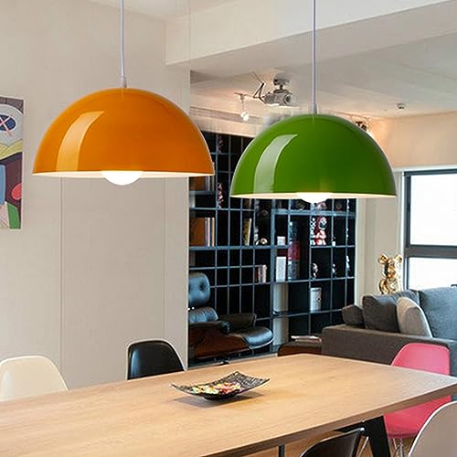 Lámpara colgante de techo moderna retro para mesas de comedor de aluminio naranja 5