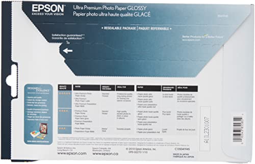 Epson Ultra Premium Photo Paper Glossy (5X7 Inches, 20 Sheets) (S041945) #TOP2
