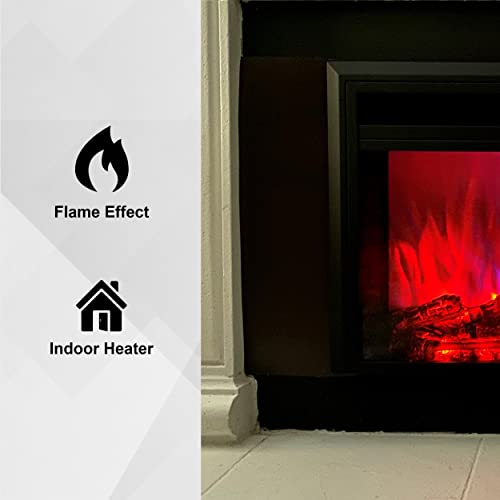 Xbrand Insert Fireplace Heater W/Remote Control And Led Flame Effect, 32 Inch Long, Black #TOP3