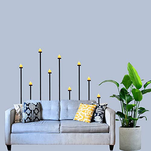 smtyle Tall Floor Candle Holders DIY 9 Candelabra 42 inch Centerpiece for Wedding Decor Using Tealight Set Large with Black Iron