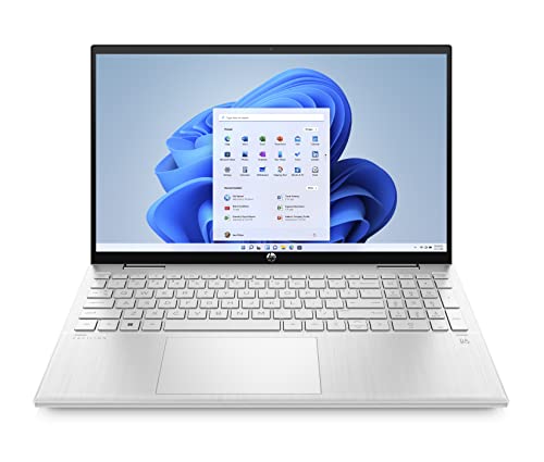 HP Pavilion x360 15-er1000sf PC Ultraportable Convertible et Tactile 15.6' FHD (Intel Core i3-1215U, RAM 8 Go, SSD 512 Go, AZERTY, Windows 11 Famille) Argent naturel