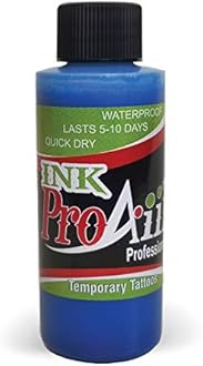 Body Paint - ProAiir Temporary Tattoo Ink - 4.2 oz (120ml) Fluorescent Blue