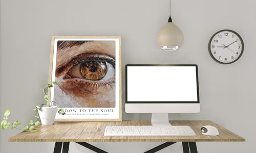 Orvannaatr abstract wall art Oak Frame Art Wall Painting, 12x16-Inch Realistic Style Hanging Picture Eye artwork Canvas Printed Matter, bedroom For Living Room by Orvannaatr - Used condition - Image 2
