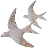 壁掛け 飾り ウォールデコ バード 鳥 S&Lサイズ 2点セット (ホワイト)