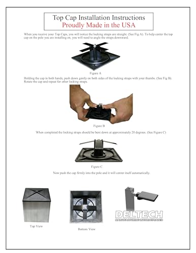 Deltech Manufacturing 4" Round Light Pole Top Cap- Black Plastic - Thumbnail 6