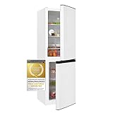 Exquisit Kühl- und Gefrierkombination KGC195-65-NF-330F weiss |193 l Volumen | NoFrost | LED-Licht | Kühlen und Gefrieren | Glasablage | Umluftkühlung | Türablage