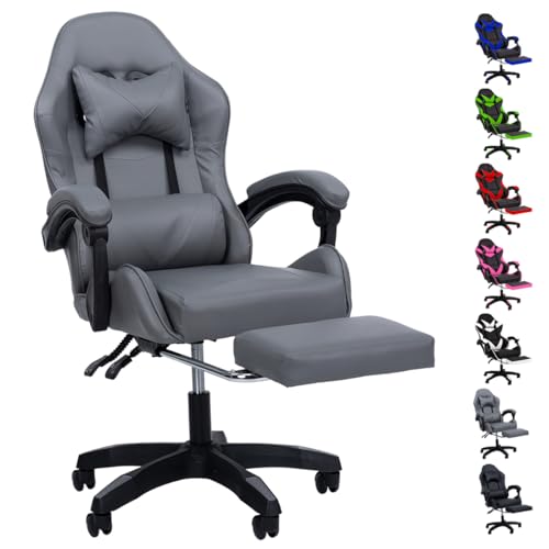 Reviews de Reclinables Coppel Top 5. 48 SELECTSHOP Silla Gamer Reclinable con Reposa Pies Silla Gaming Ergonómica Ajustable Silla Gamer Comoda Reclinable hasta 90° Resistente (Equipada- PO3C, Gris)