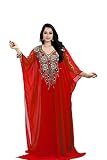 KoC Women's Kaftan Maxi Dress Farasha Caftan KFTN112-Red