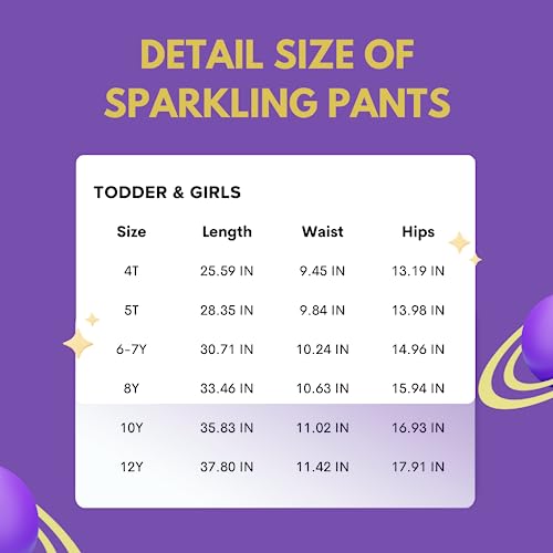 Welaken Sequin Casual Pants For Girls With Lining Kids & Little Girl's Sparkling Trousers,Pink,6-7Y #TOP1