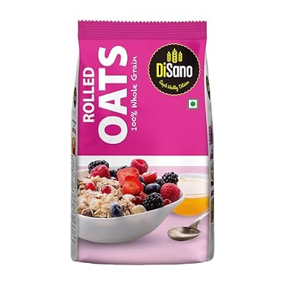 DiSano Rolled Oats (Jumbo) 1kg, High Fibre Breakfast, Wholegrain, For Weight Management, Preservative Free, Source of Protein