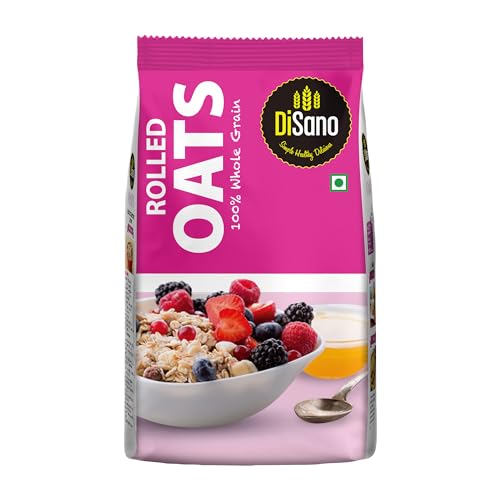 Image of DiSano Rolled Oats (Jumbo) 1kg, High Fibre Breakfast, Wholegrain, For Weight Management, Preservative Free, Source of Protein