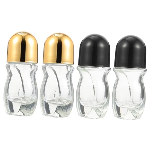 minkissy 4pcs Glass Roller Bottle Dispenser Essential Oil Container for Aromatherapy Use