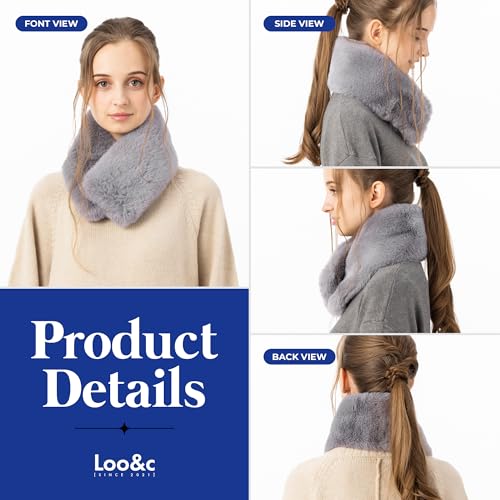 Magnet Faux Fur Tippet Women's Scarf, Thick Neck Wrap, Cold Protection, Warm Collar Winter Snood3