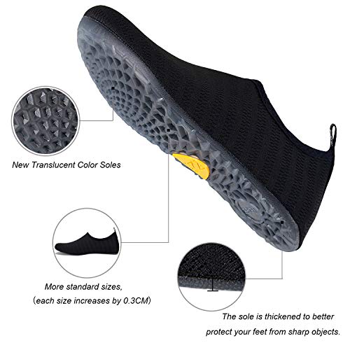 Image of WateLves Water Shoes for Womens Mens Barefoot Quick-Dry Aqua Socks for Beach Swim Surf Yoga Exercise New Translucent Color Soles