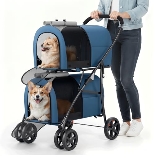 MoNiBloom Double Dog Stroller with Carrier Bags