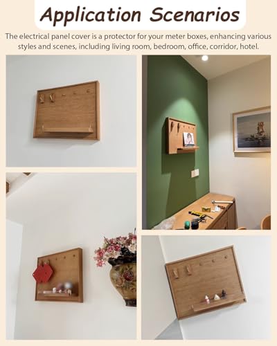 Cache-boîte à disjoncteurs mural en bois Vibeo 40x50cm avec aimants
