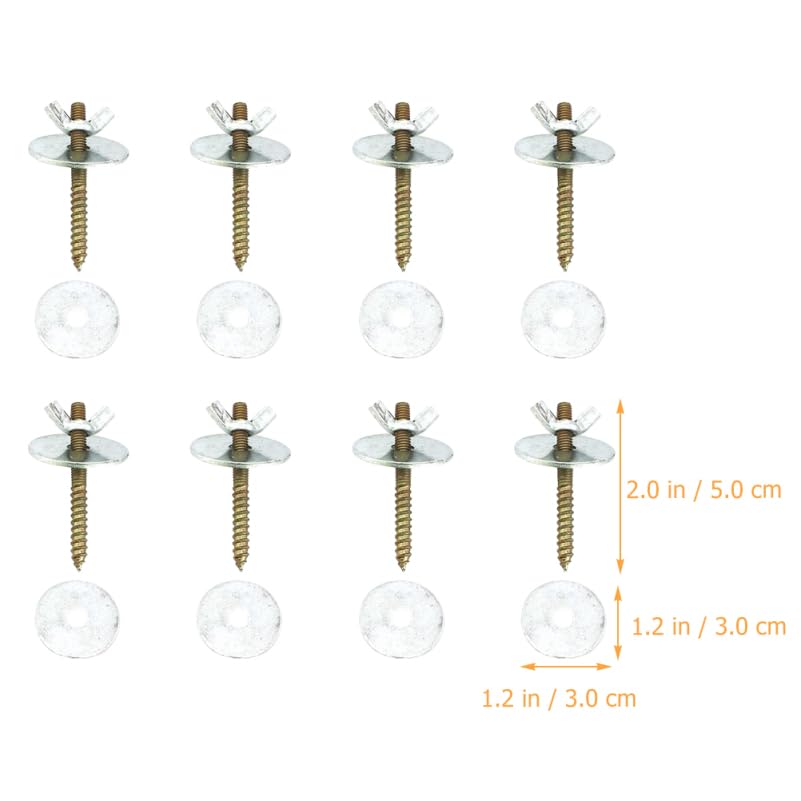 Image of balacoo Bird Cage Perch Screws and Nuts Kit Bird Perch Fixing Accessories with 8 Screws 16 Gaskets 8 Fixing Caps Stainless Steel Cage Hardware for Stand Installation and Repair