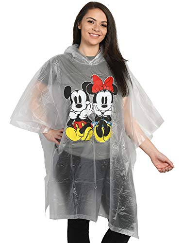 Disney Mickey & Minnie Mouse Rain Poncho Hoodie Front Back Print Adult or Youth