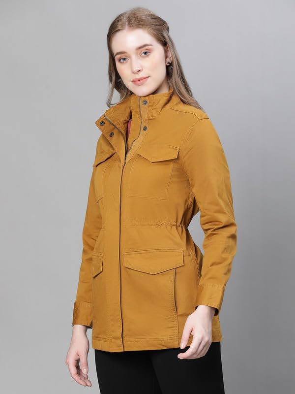 Image of oxolloxo Women Collared Snap Buttoned Long Sleeve Cotton Jacket