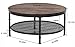 GreenForest Coffee Table Round 35.8 inch Industrial 2-Tier Sofa Table with Storage Open Shelf and Metal Legs for Living Room, Dark Walnut