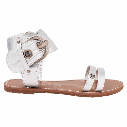 CHATTAWAK Femme Sandale Plate Boucle PACOME Argent, 39