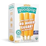 GoodPop - Organic Mango Junior Freezer Pops - 100% Fruit Juice, No Artifical Dyes or Flavors, No Added Sugar, 6 Count