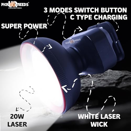 Image of Pick Ur Needs 20 Watt Super Power Head Lamp with 3 Mode LED Zoomable Head Light for Camping Torch