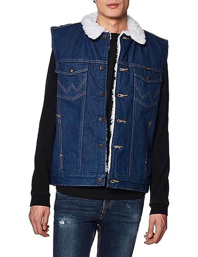 Wrangler Men's Sherpa Lined Denim Vest3