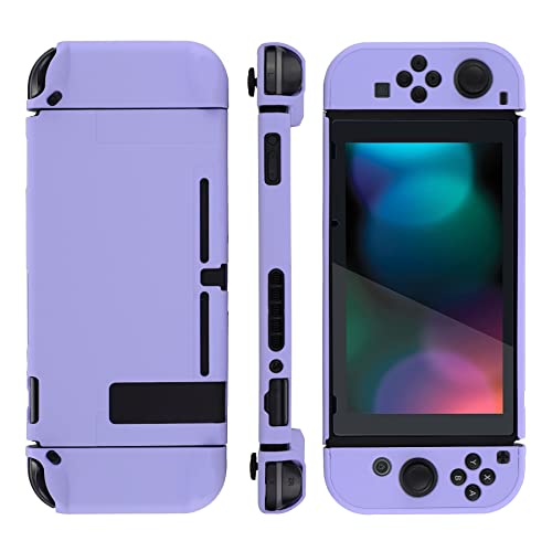 eXtremeRate PlayVital Back Cover for Nintendo Switch Console, Handheld Controller Separable Protector Hard Shell for NS Joycon, Customized Dockable Protective Case for Nintendo Switch - Light Violet - Image 5